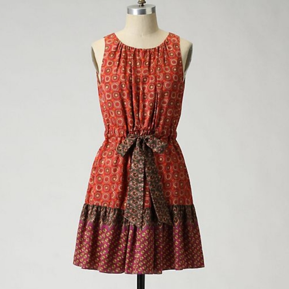 Anna Sui for Anthropologie Fiery Tiers Dress